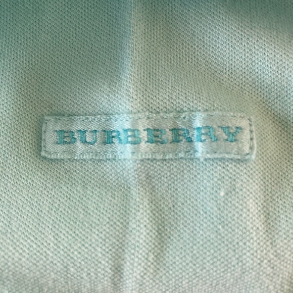 Burberry Golf Vintage Polo Shirt Top Women’s Long Sleeve Aqua Blue - Picture 3 of 12